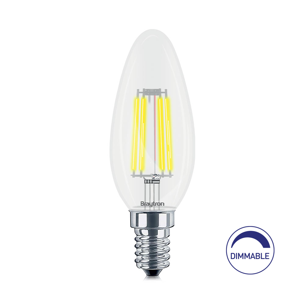 Filament LED sijalica E14 4W C35 Clear 3000K Dimabilna