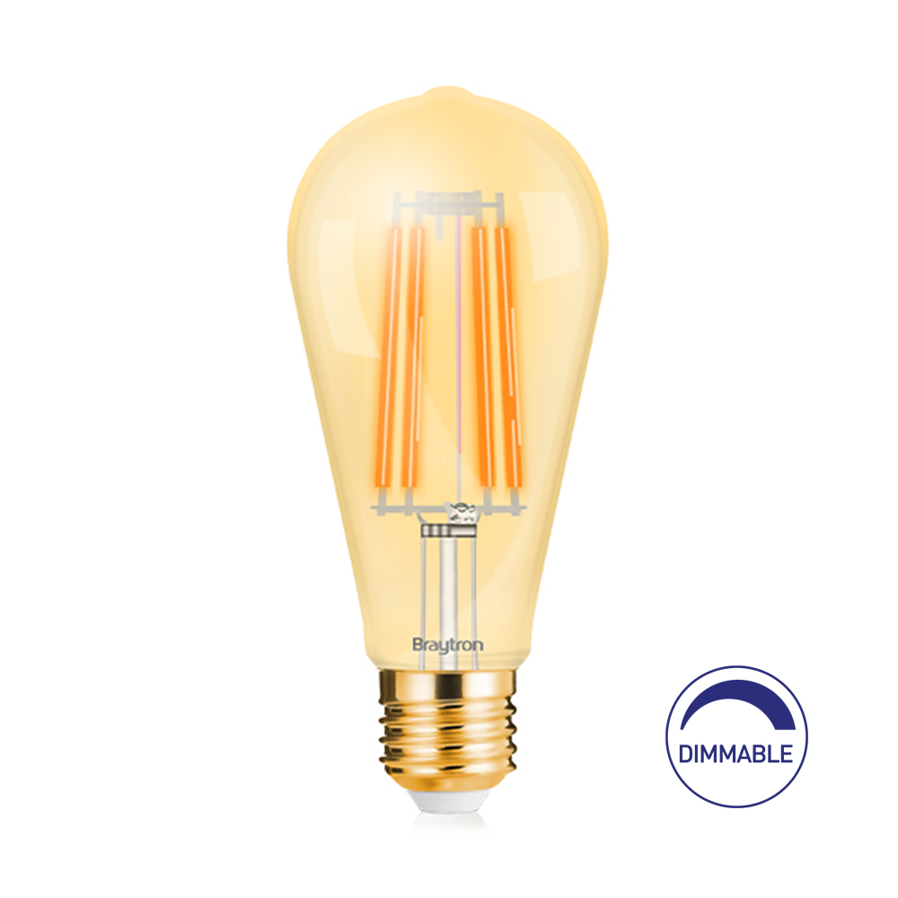Filament LED sijalica E27 6W ST64 Amber Edison Dimabilna