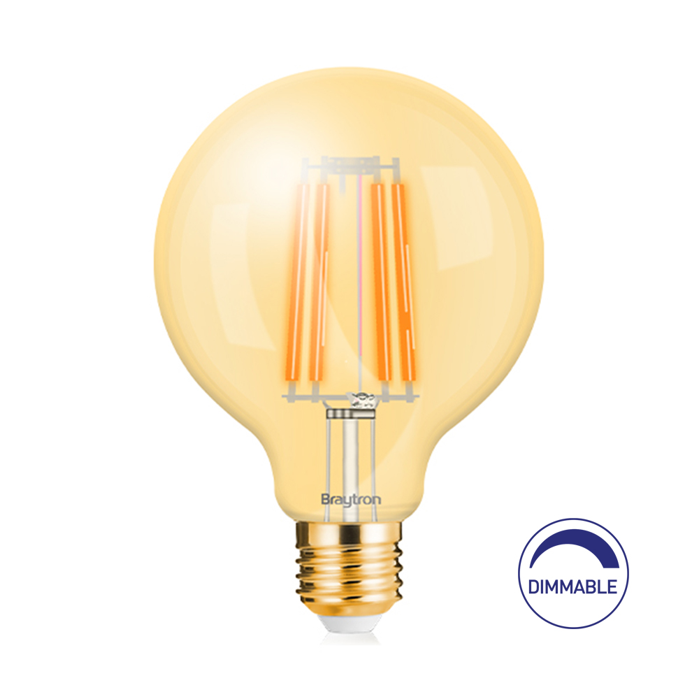 Filament LED sijalica E27 6W G95 Amber (Retro kugla 95mm)