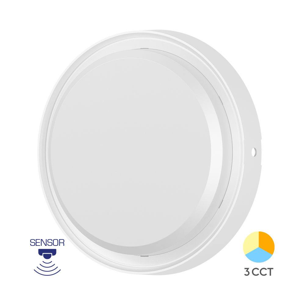 LED lampa sa senzorom 18W 3IN1 IP65 Okrugla Bela