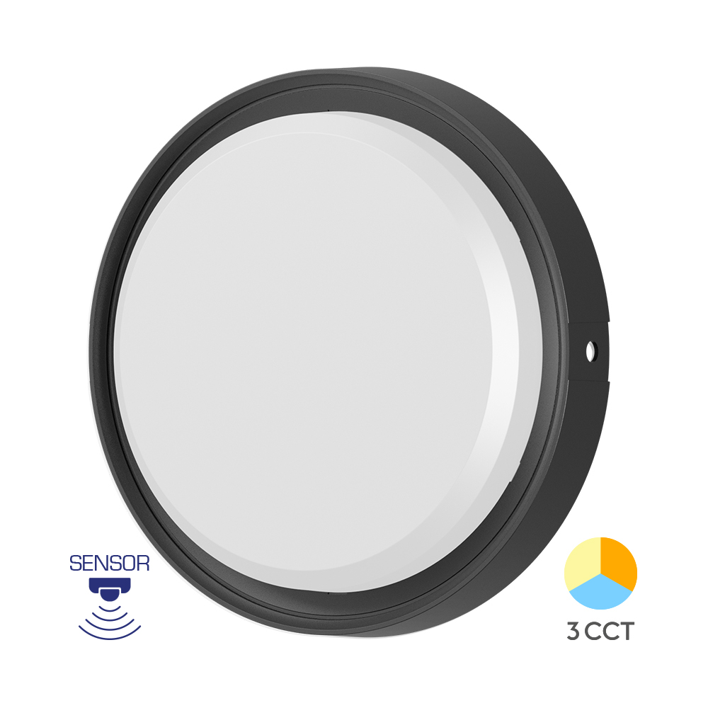 LED zidna lampa 18W 3IN1 IP65 Okrugla Bela