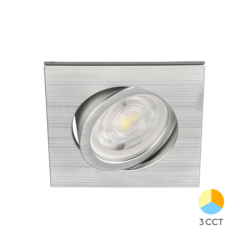 Kvadratni LED ugradni spot G3 7W 3IN1 Srebrni