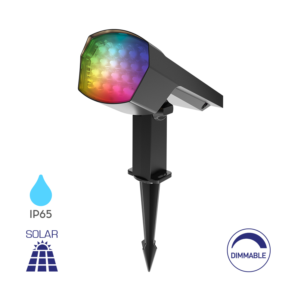 LED baštenski reflektor sa klinom 12W RGB IP65 Sivi