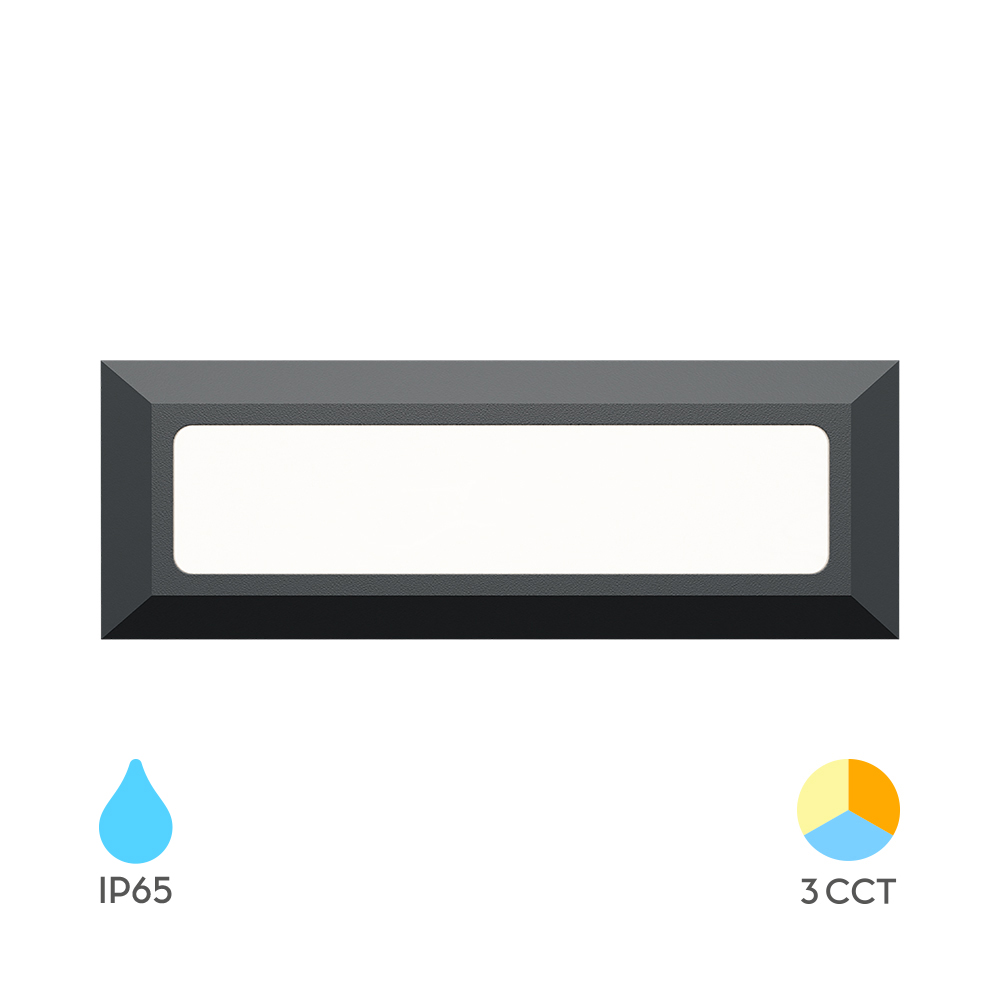Ugradna zidna LED lampa Vekta-B RCT 3W 3IN1 IP65 Siva