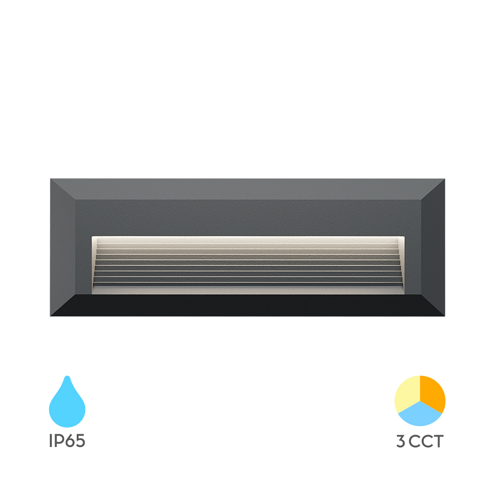 Ugradna zidna LED lampa Vekta-B RCT 3W 3IN1 IP65 Siva