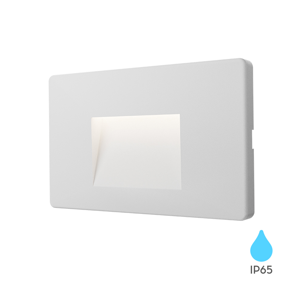 Ugradna kvadratna zidna LED lampa Vekta-B 3W 3000K IP65 Bela
