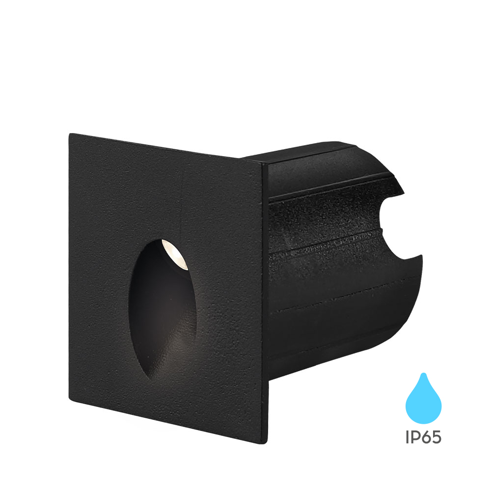 Dekorativna LED zidna lampa Vector-A SQR 2W 3000K IP65 Crna