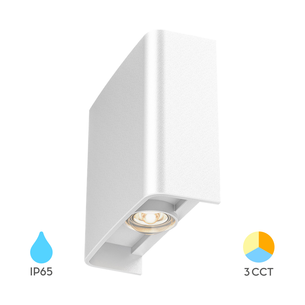 Akcentna LED zidna lampa Vector-B 2x1W 3IN1 IP65 Bela