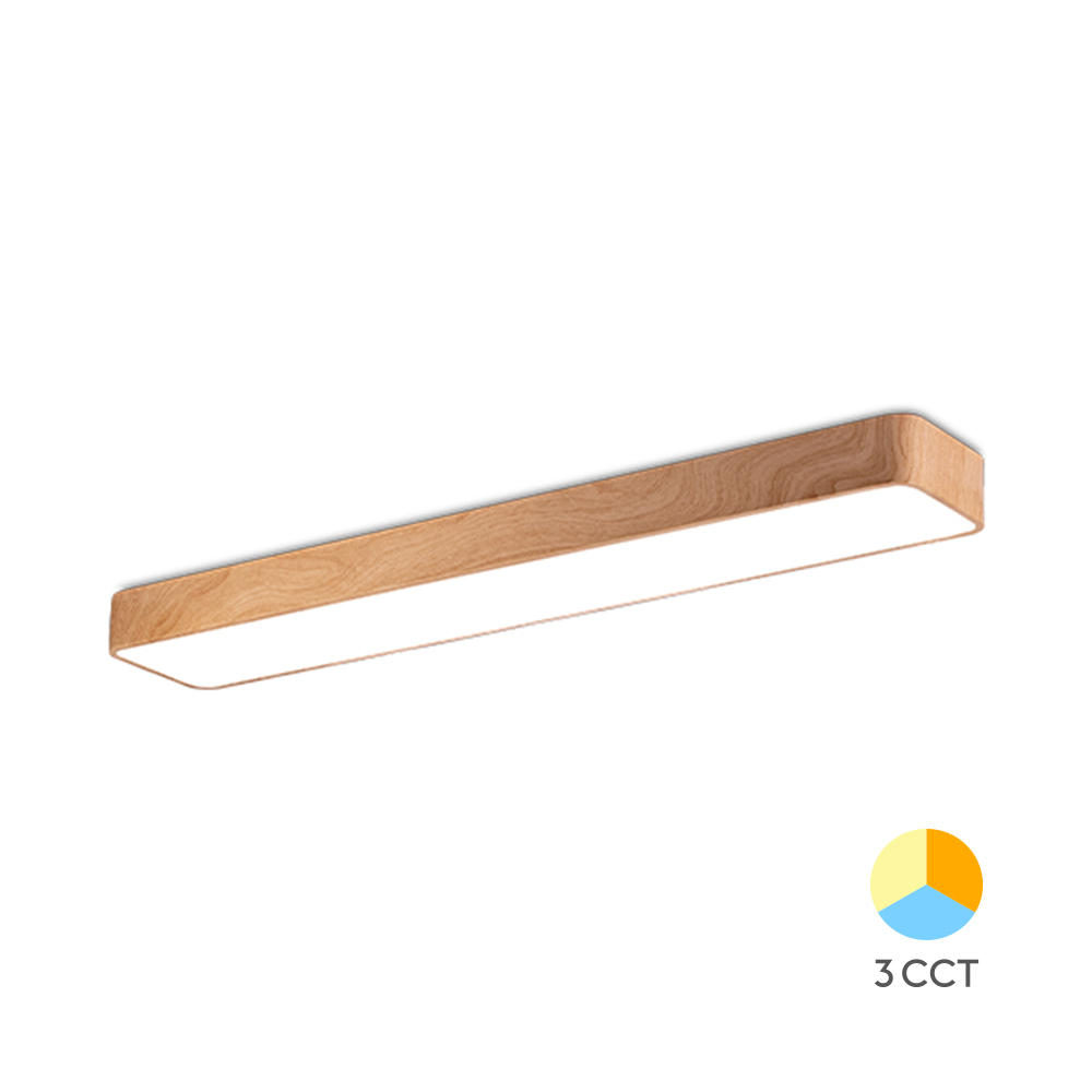 Linearna plafonska LED lampa Blade LN RCT 45W 3IN1 Drvo