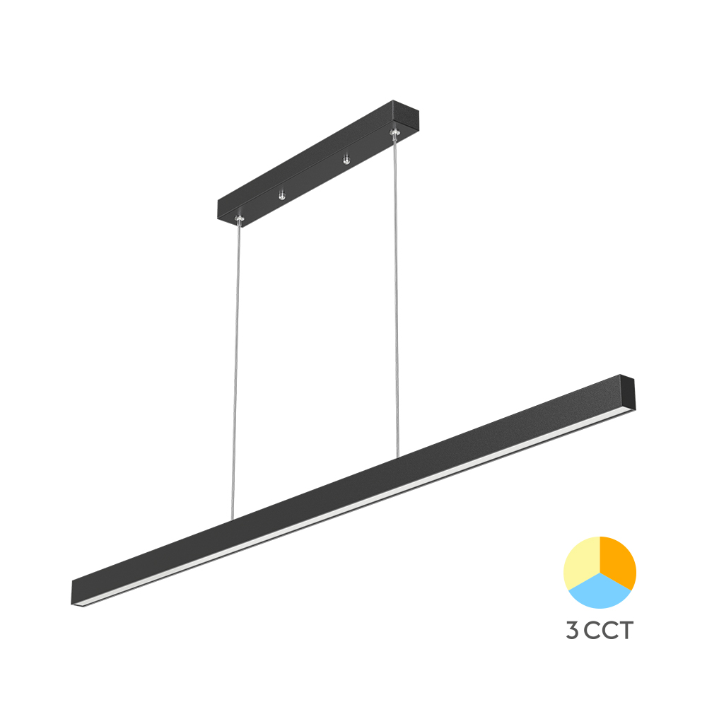 Linearna plafonska LED lampa Lina 30W 3IN1 Crna
