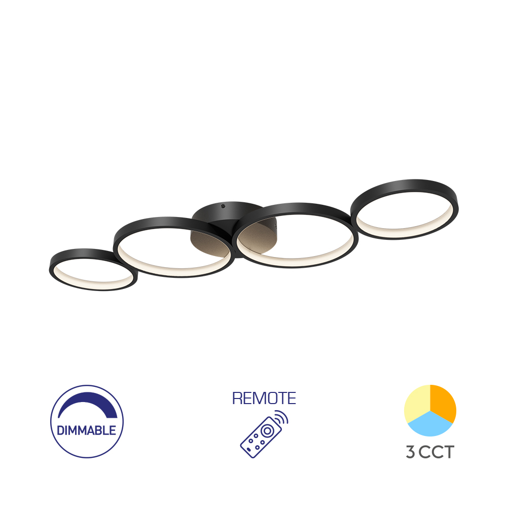 Pametna plafonjera Nela SR1 60W RMT Crna