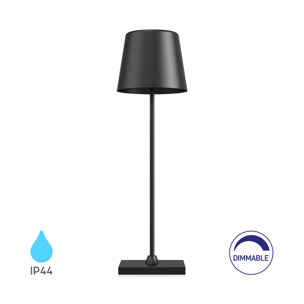 Bežična punjiva lampa Tower-1 3000K Crna