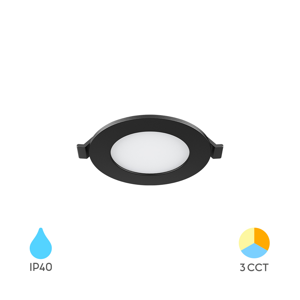 Ugradni okrugli LED panel CRP 3W 3IN1 3" Crni