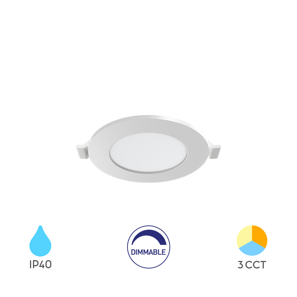 Ugradni okrugli dimabilni LED panel CRP 4W 3IN1 3" Beli