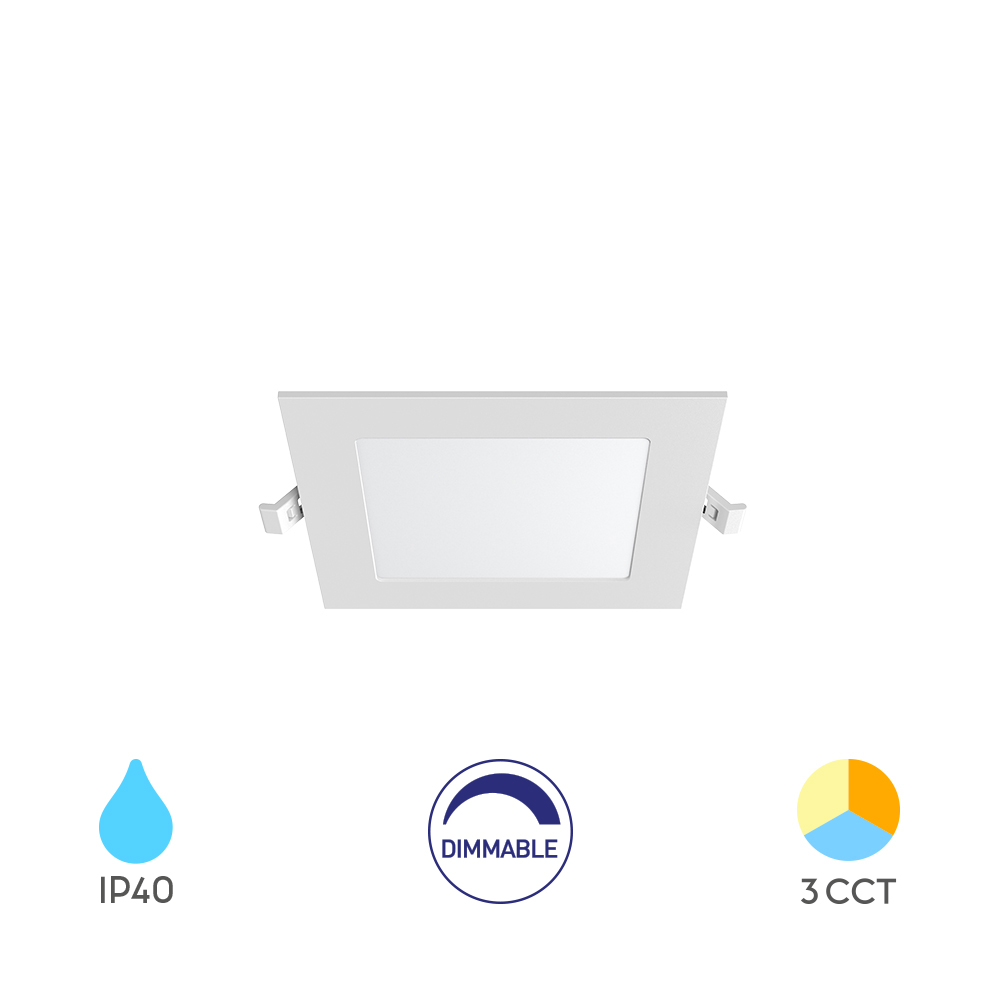 Ugradni kvadratni dimabilni LED panel CSP 4W 3IN1 3" Beli