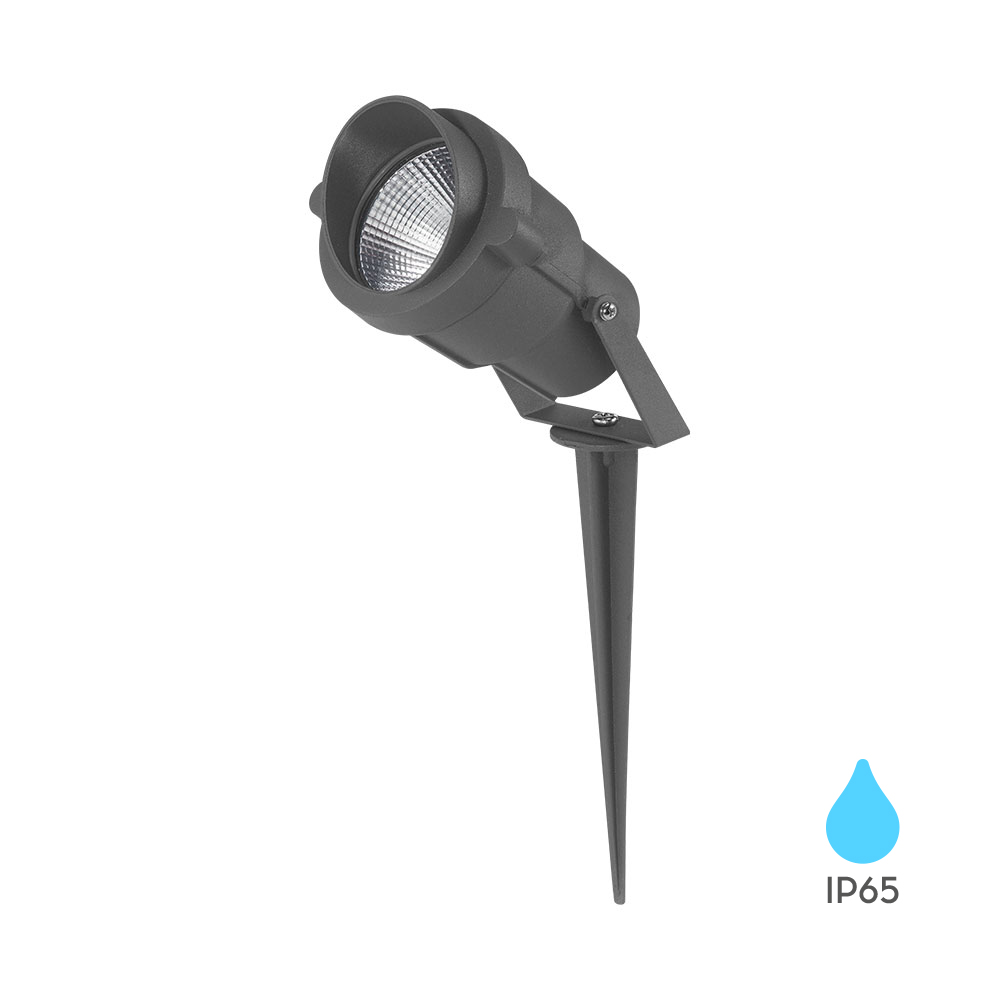 LED baštenski reflektor Spotlux 9W 6500K IP65 Sivi (Sa klinom)