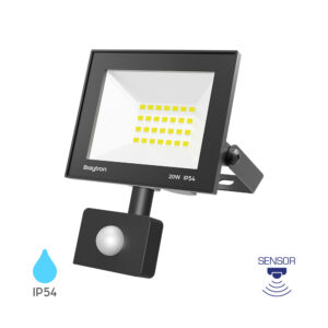 LED reflektor sa senzorom 20W 6500K IP54 Crni