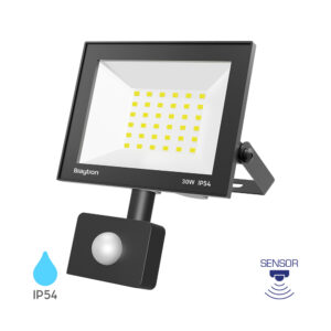 LED reflektor sa senzorom 30W 6500K IP54 Crni