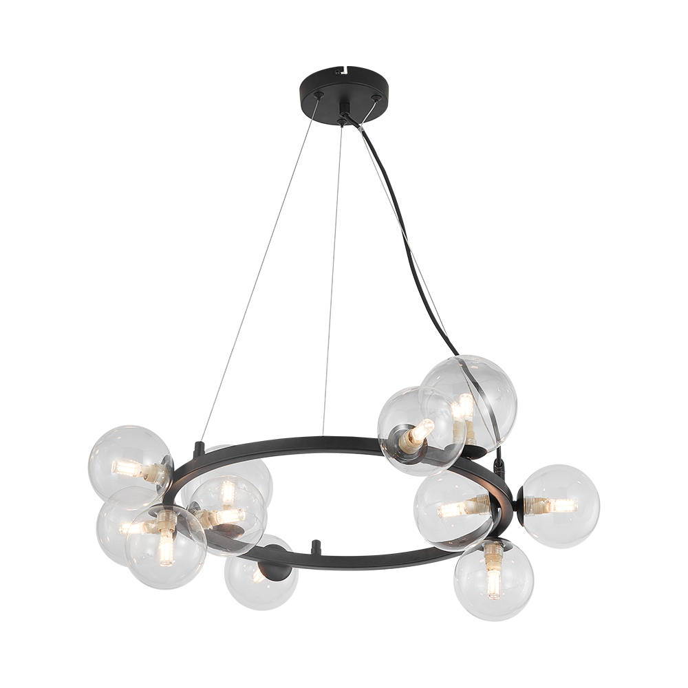 Luksuzni viseći luster S011R 11xG9 Prozirno staklo