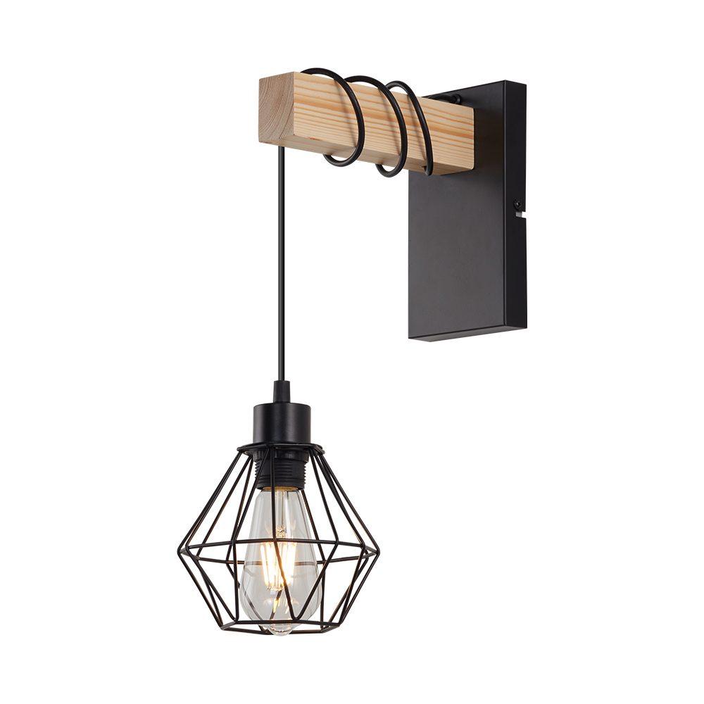 Drvena zidna lampa D002W 1xE27