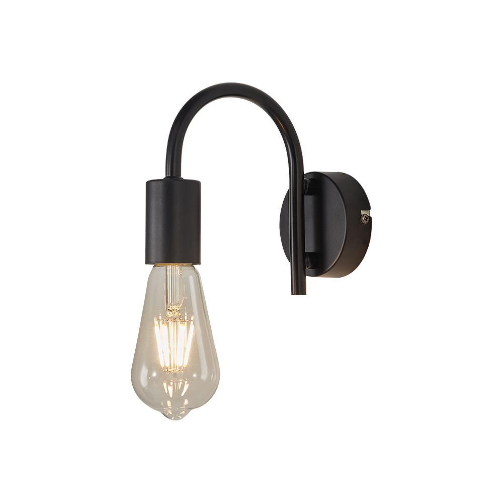 Zidna lampa G003W 1xE27 Crna