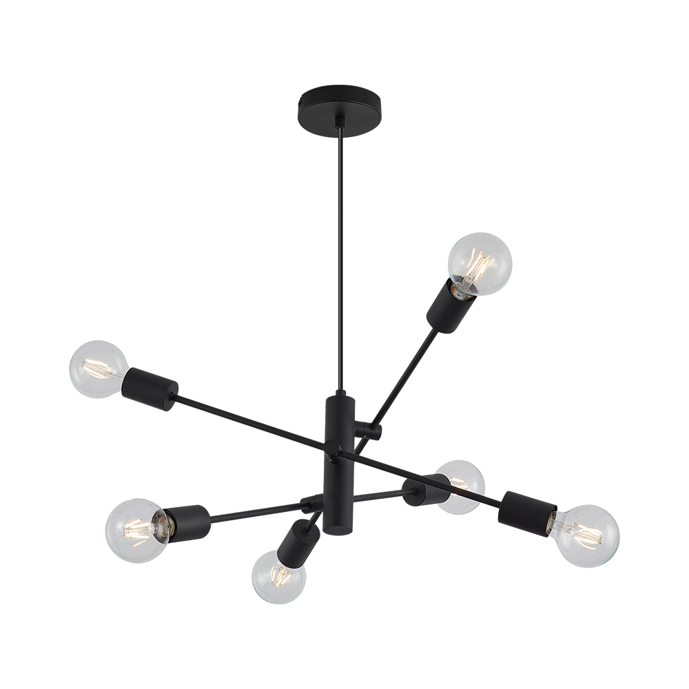 Moderni crni luster 6xE27 (G004C)