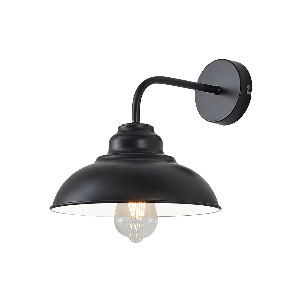 Industrijska zidna lampa P004W 1xE27 Crna