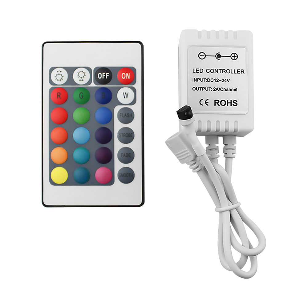 RGB LED kontroler 72W sa IR daljinskim upravljačem (24 tastera)