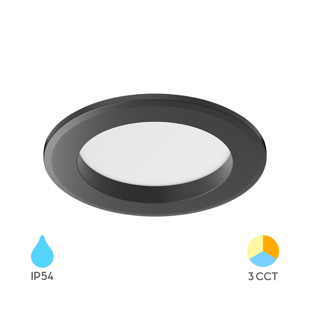 LED ugradni spot D90 9W 3IN1 IP54 Crni