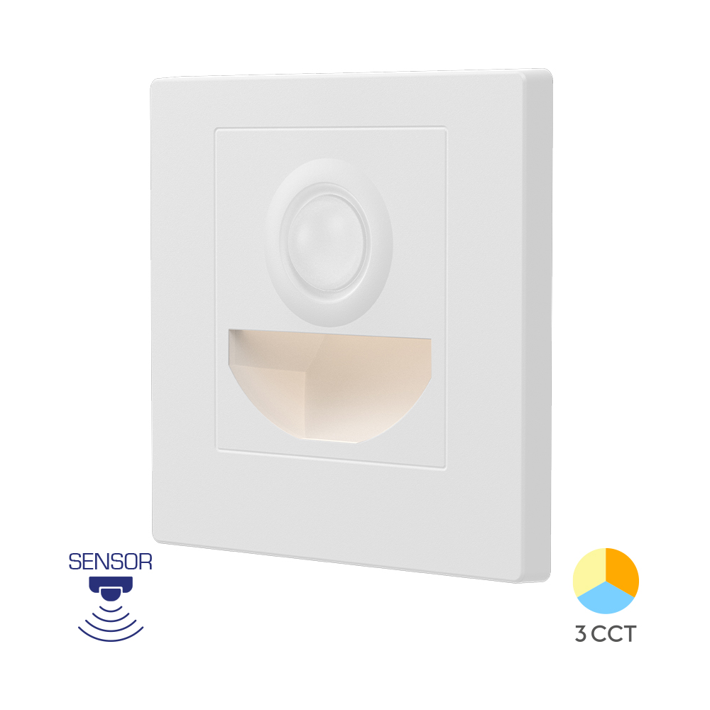 Senzorska LED lampa za stepenište Step-BS 1.5W 3IN1 Bela